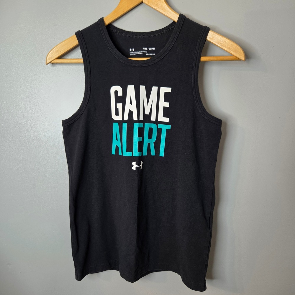 Under Armour Kids Black Game Alert HeatGear Sleeveless Tank Top YMD 1305392-001